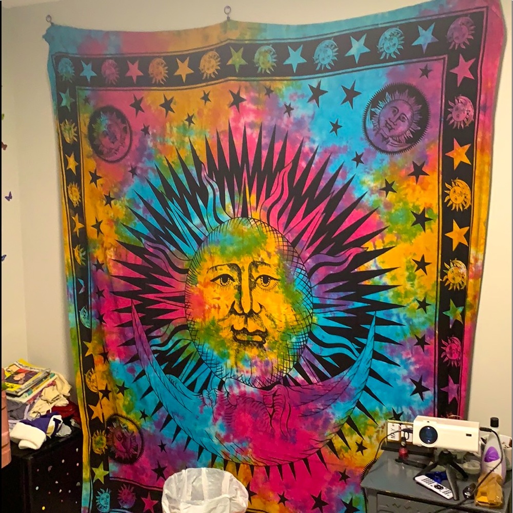 Sun tie dye tapestry